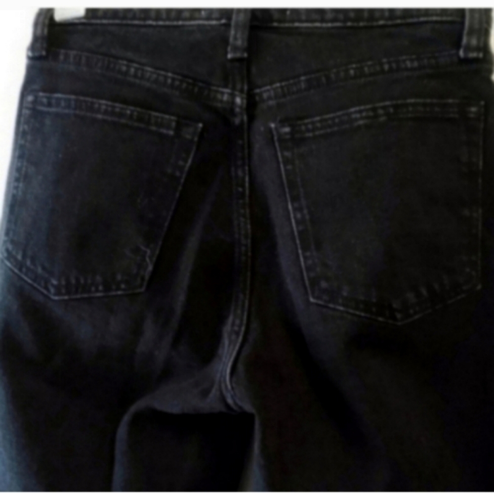 Abercrombie And Fitch The Skinny Hi Rise Jeans Women's 25/0 Black Raw Hem EUC - Picture 3 of 5